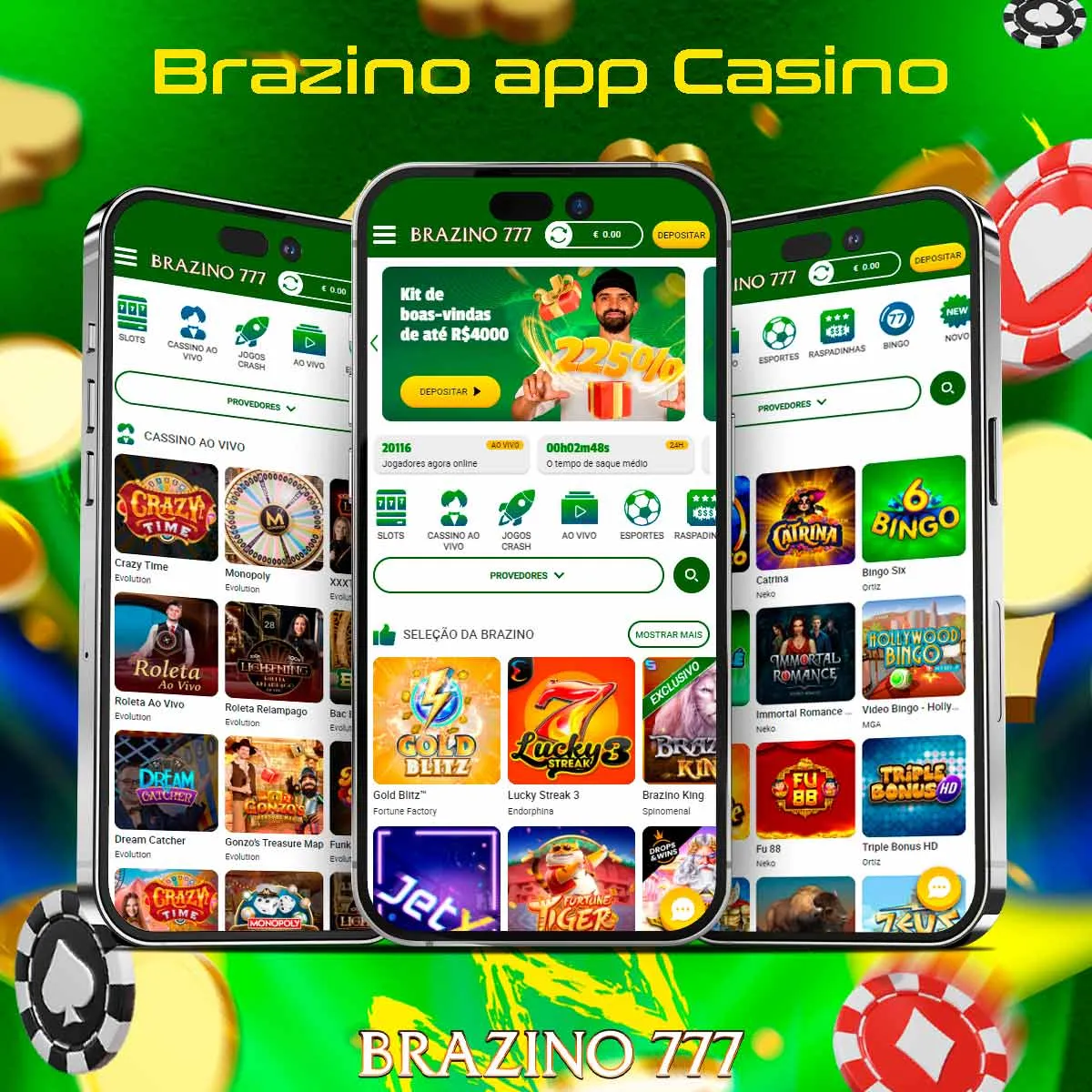 Revisão do site de apostas no aplicativo do cassino Brazino777