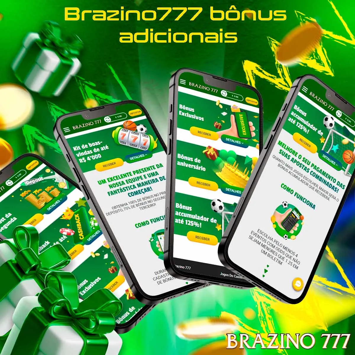Visão geral dos bônus adicionais da casa de apostas Brazino777 no Brasil