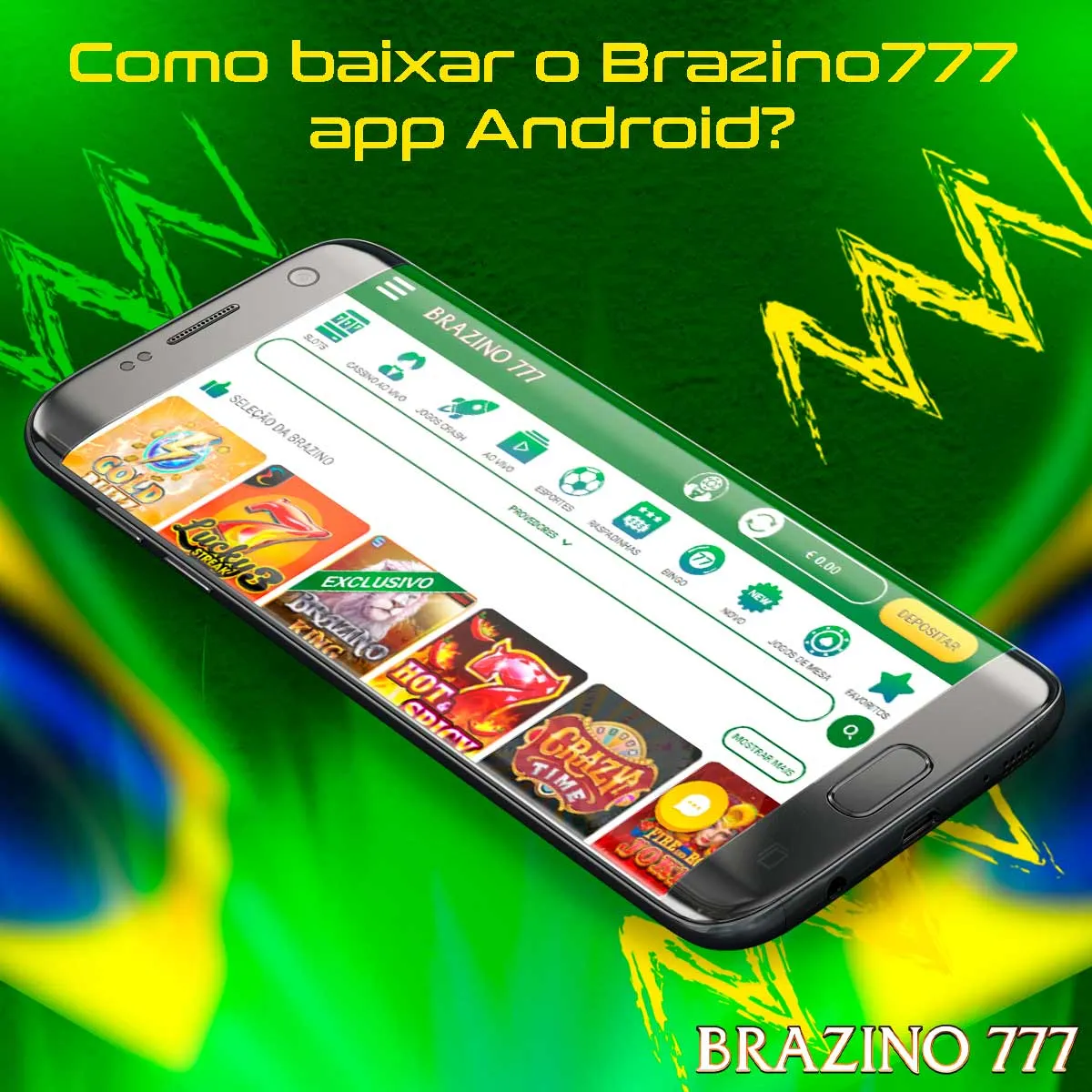 instalação do aplicativo para Android Brazino777