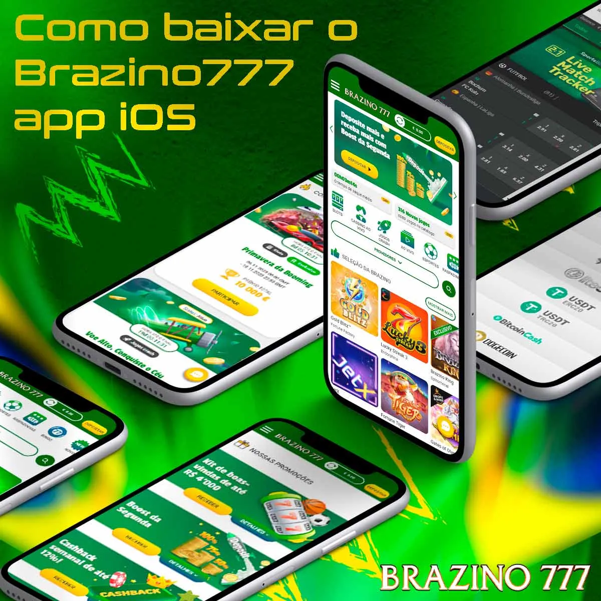 instalação do aplicativo para iOS Brazino777